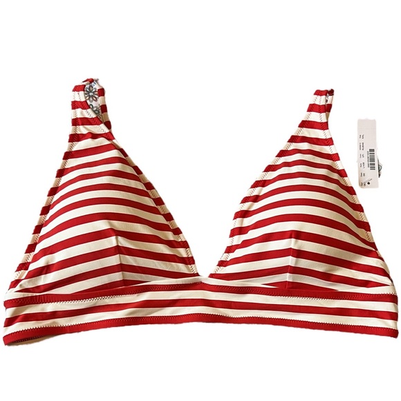 J. Crew Other - J. Crew Red and White a striped Bikini Top NWT Size XXL